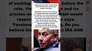 BREAKING: Netanyahu Says No Iran Strike Before Election, But Warns Tehran. Will It Hold