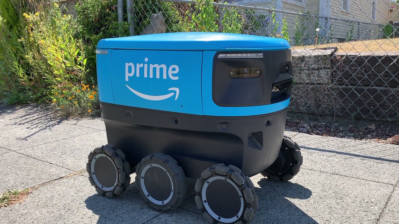 Amazon Prime Home Delivery Robot Navigating Sidewalk YouTube