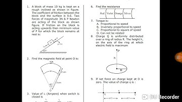 OFFICIAL JEE MAINS 2019 QUESTION PAPER 9th jan SLOT-1