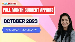 OCTOBER 2023 Full Month Current Affairs | GK Today Monthly Current Affairs