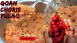 Goan chorizo pulao | Pork Sausage Pulao | Sausage Rice |Goan Recipes | choris pulao #chorizo #pork