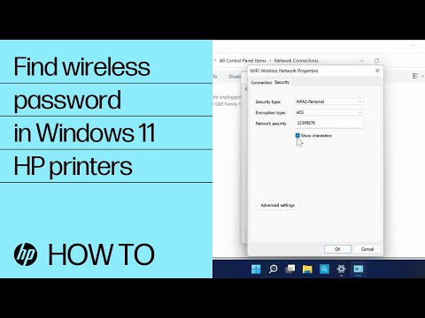 How do I find my wireless password in Windows 11 HP Printers by HP Support