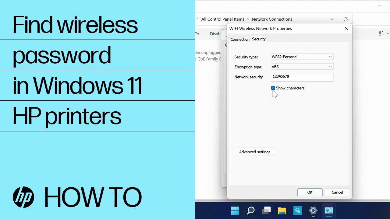 How do I find my wireless password in Windows 11