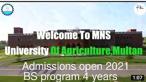 Admissions open 2021 || Muhammad Nawaz sharif university of agricultural Multan