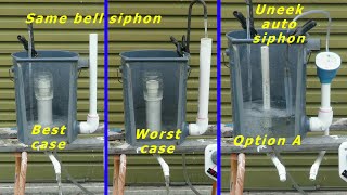 Aquaponics; a bell siphon v/s a Uneek Auto Siphon . . .