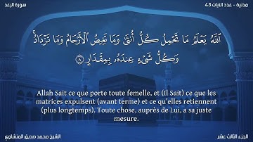 13 سورة الرعد - بصوت الشيخ محمد صديق المنشاوي | مترجمة باللغة الفرنسية