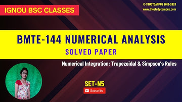 bmte 144 solved previous questions | numerical integration: trapezoidal & simpson’s rules | N5