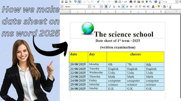 "MS Word Date Sheet Making in 2025 | Exam Time Table 2025 | Easy Step by Step Tutorial"