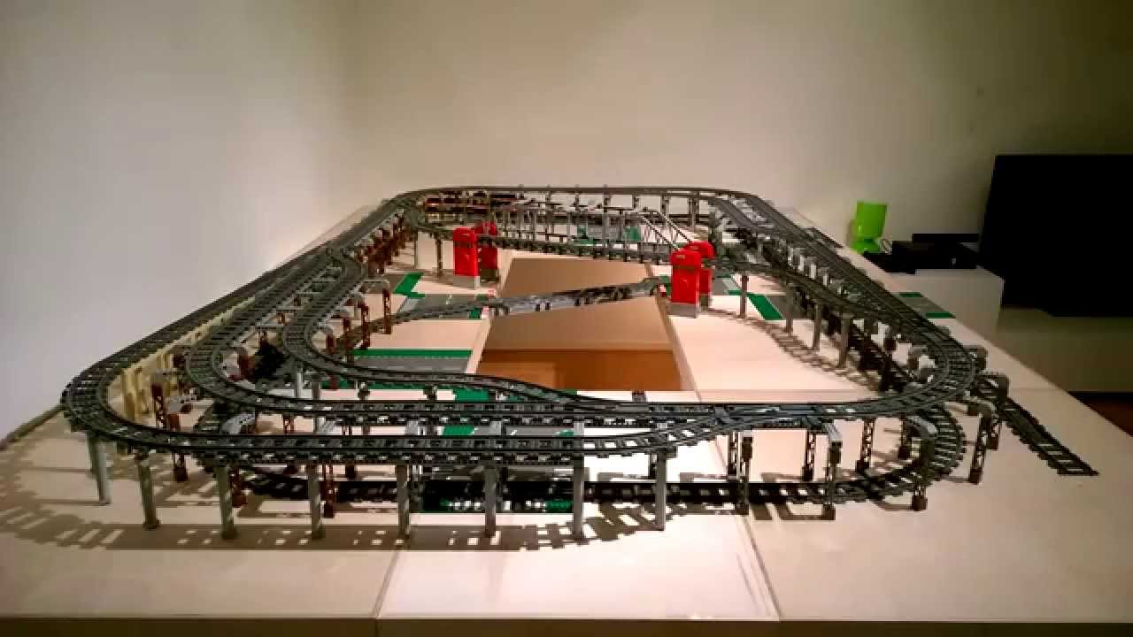 Gigantic Lego Train Layout 2 with 30 years of Lego Train sets with 60051 and 60052 YouTube