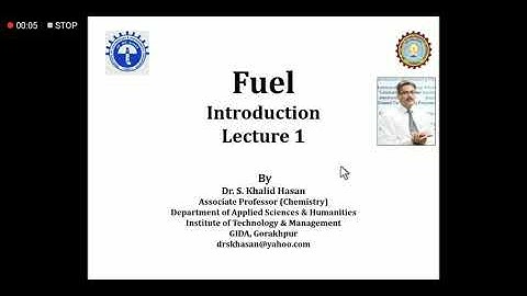 Fuel Lecture-1 by Dr. Syed Khalid Hasan
