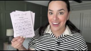 Find The Guest Bingo Cards - 25 Unique Cards Icebreaker Party Games for Adults Rustic Blush Pink M