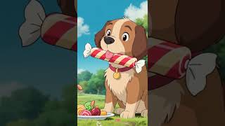 #eating #puppy #dog #sweet #candy #chocolate #snacks #ghiblistyle #cuteanimal #viral