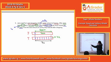 2018 - P4 Maths - Week 8 - Whole Numbers (Equal and Unitary Model - Decrease)