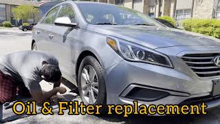 Hyundai Sonata  Kia Optima oil & filter  Pennzoil change SAE 5W20 synthetic oil Genuine 2630035505