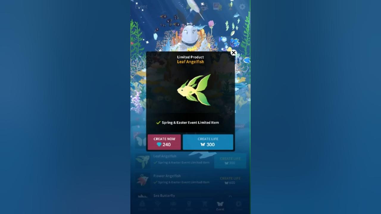 Tap tap fish/Abyssrium Leafy angelfish (Spring event) YouTube