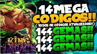 REVELEI!! 15 NOVOS *EXCLUSIVOS* CODES SECRETOS PARA COMEÇA no KING LEGACY e  FRUTA GOLD GRÁTIS!! 