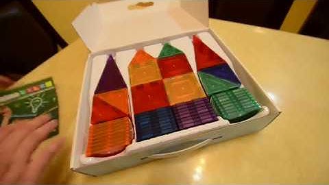 PicassoTiles PT100 100 Piece Set 100pcs Magnet Building Tiles Clear Magnetic 3D Building Blocks Kit