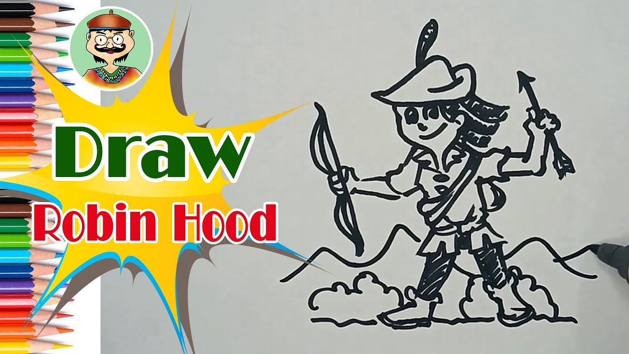 Easy draw cartoon/How to draw Robin Hood วาดโรบินฮู้ด#วาดการ์ตูนง่ายๆ ...
