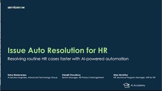 Issue Auto Resolution   Human Resources