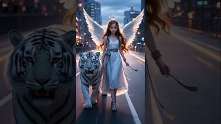 Beautiful Angel With Lion