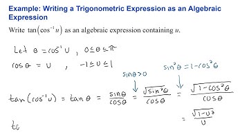 Write a composition of trig functions as an algebraic expression