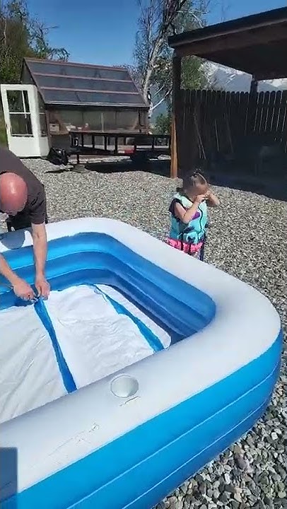 QUICK HACK TO BLOW UP #INFLATABLE POOL IN LESS THAN 2 MINUTES USING AIR - How To Blow Up A Pool With An Air Compressor