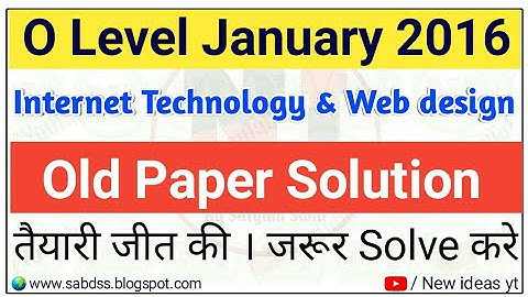 ITWD M2 R4 January 2016 Paper Solution |Internet technology and web designing January 2016 paper sol