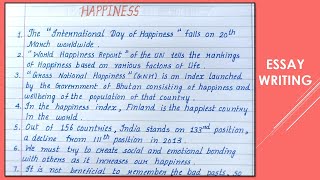 Write an essay on Happiness || Essay Writing ||