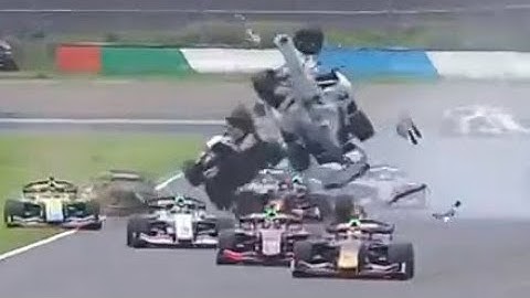 Super Formula 2023 R7 Motegi Start Massive crash