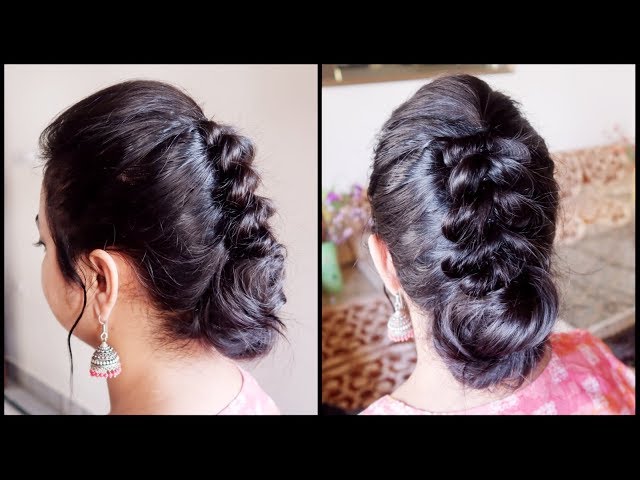 Hairstyle for Indian wedding guest | for thin and short hairs | AYUSHI  BANSAL - YouTube