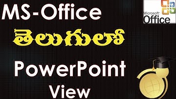 View Menu Options in MS Powerpoint (MS Office 2003 in Telugu)