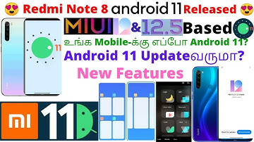 Redmi Note 8 Android 11 Released | MIUI 12.5 Based Android 11 | New Features | Tamil