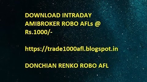 RENKO  DONCHIAN COMBO AMIBROKER INTRADAY -   NO LOSS TRADE SETUP AFL