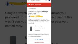 Bangladesh se kisi hacker ne mera Google account hack karne ki koshish ki #youtubeshorts #viral