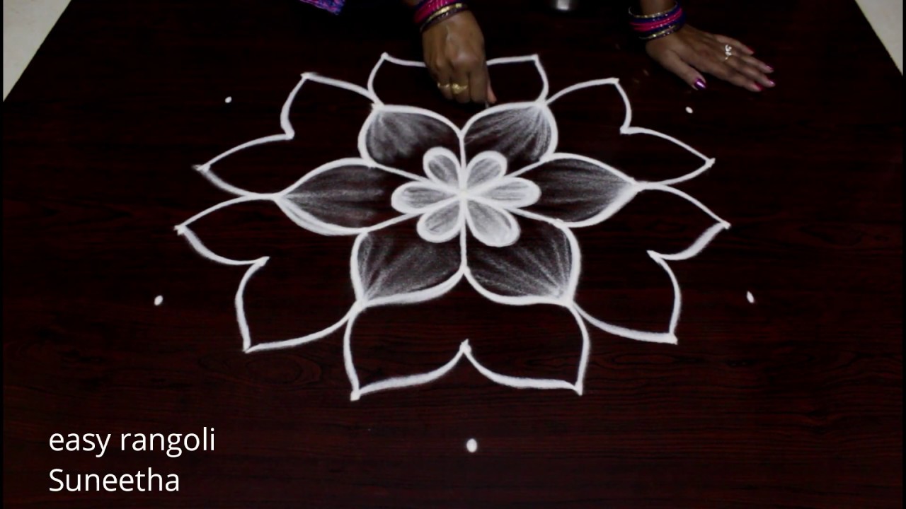 Sankranthi Muggulu with 7 Dots | Pongal Kolam Designs by easy ...