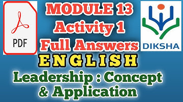 MODULE 13 Activity 1 full Answers in English NISHTHA on DIKSHA App