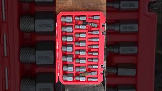 Multi-spline screw and bolt extractor set, which is used remove stubborn, stripped broken fasteners