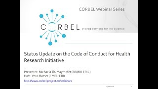 Status Update on the Code of Conduct for Health Research Initiative