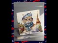 Whimsical Cat in Paris Watercolor Art Print, Sophisticated French Cat with Glasses a...