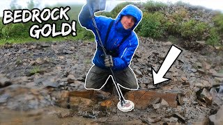 Gold Nuggets EVERYWHERE Detecting Bedrock Crevices! (New Record)