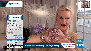 Heidi Daus "My Inheritance" Set of 3 Crystal Bangle Brac...