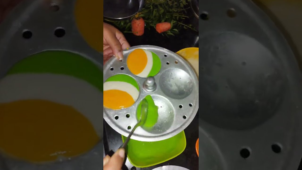  Colourful Idli Tricolour Subscribe Fir More Recipe Food Foodshorts Shorts Trend