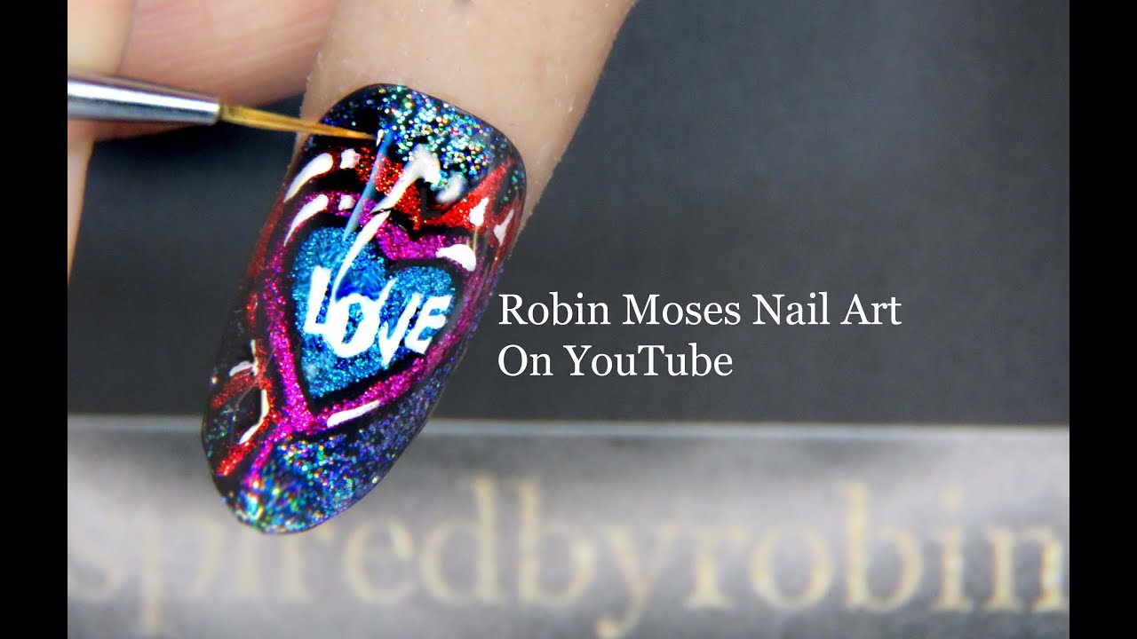 Nail Art by Robin Moses: hello kitty valentine heart nails pink  hearts cute valentines cute heart nails cute heart ideas valentine  clip art