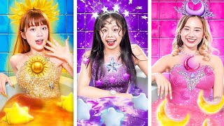 Moon Girl, Sun Girl And Star Girl In Dress Up Contest! Who Will Be The Winner?