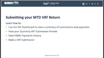 Submitting your MTD VAT Return using the Rhino record keeping features.