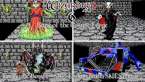 Wizardry VI: Bane of the Cosmic Forge (DOS) - All Final Bosses + Ship Ending (with SNES Music)