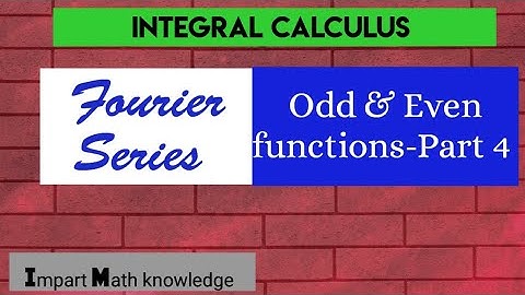 Fourier Series//Odd & Even Functions//Allied Mathematics//