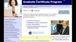 The E-Learning and Online Teaching Graduate Certificate Program at UW-Stout.