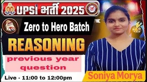 BK CLASSES || Zero to hero batch || Upsi || Reasoning by soniya maurya ||