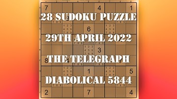 28 Sudoku Puzzle The Telegraph   Diabolical 29 04 22